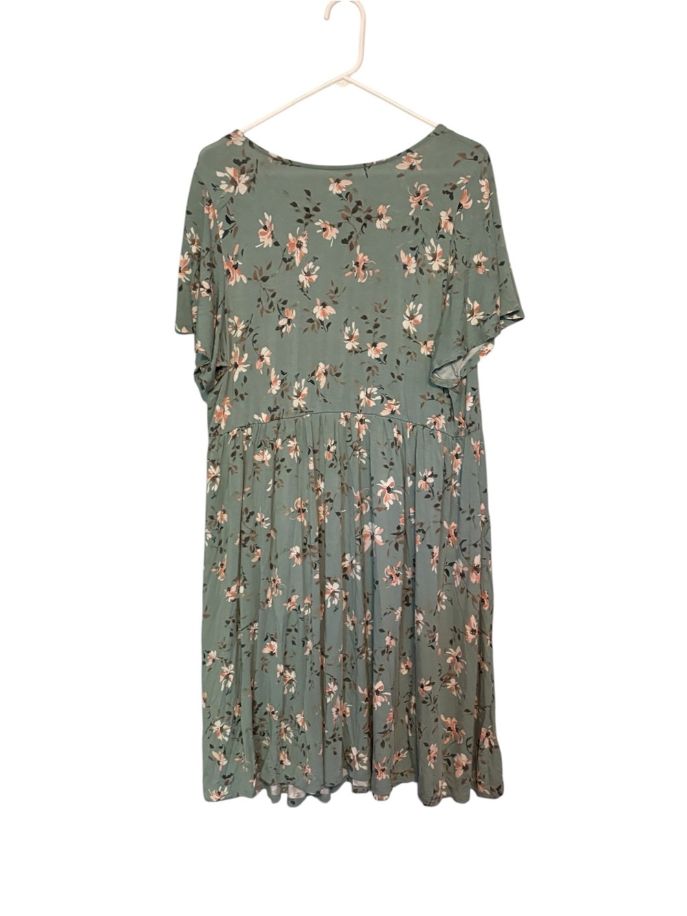 Torrid Dress Super Soft Green Floral Short Sleeve Midi women’s plus Size 2X - Picture 2 of 5